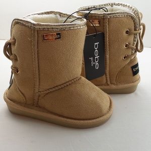 Bebe Baby Toddler Girls Lined Winter Boot 7 Tan New